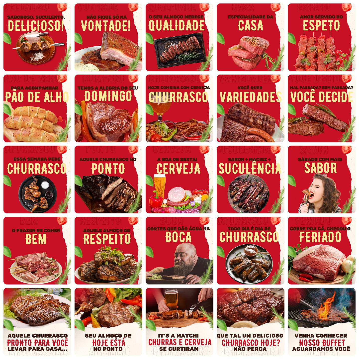 Pack Canva Churrascaria Templates Editáveis 200 Artes + Legendas 3
