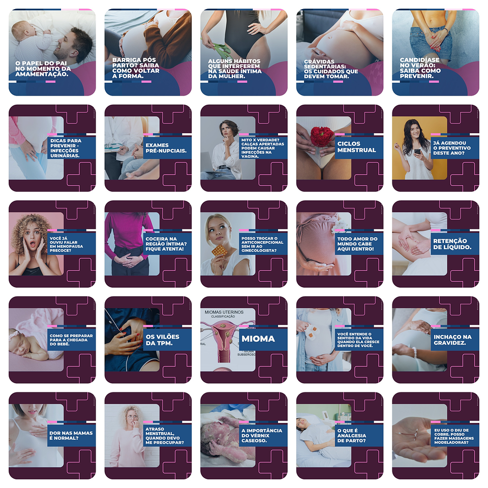 Pack Canva Obstetrícia Ginecologista Templates Editáveis 200 Artes + Legendas 5