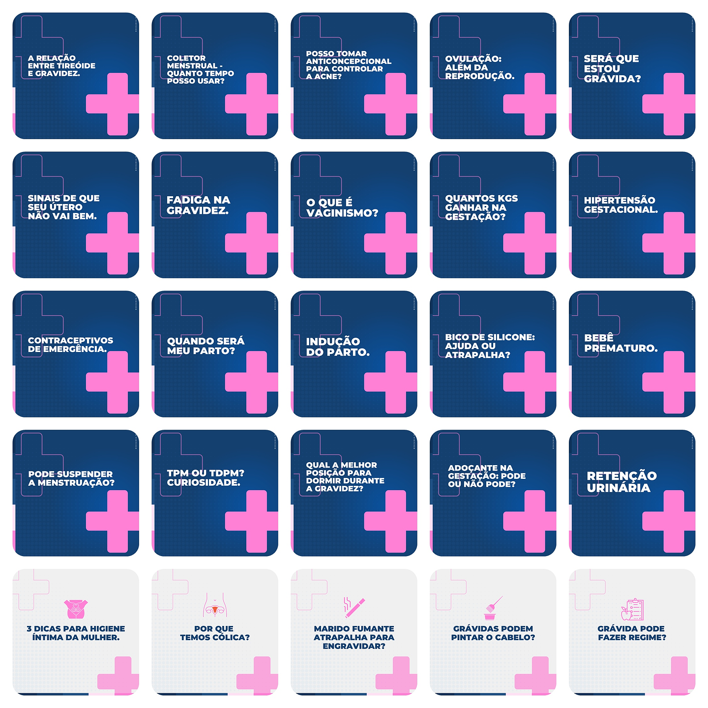 Pack Canva Obstetrícia Ginecologista Templates Editáveis 200 Artes + Legendas 6
