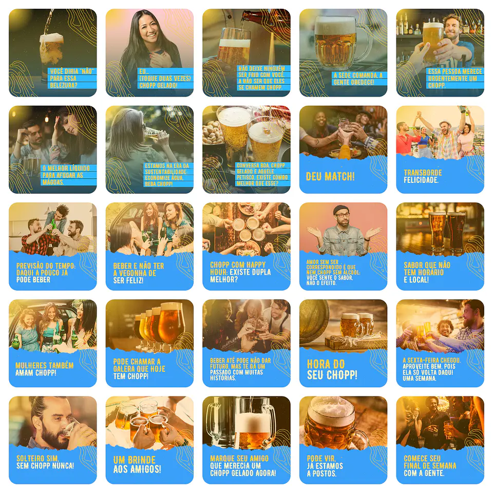 Pack Canva Bares Bar Cervejaria Templates Editáveis 200 Artes + Legendas 6