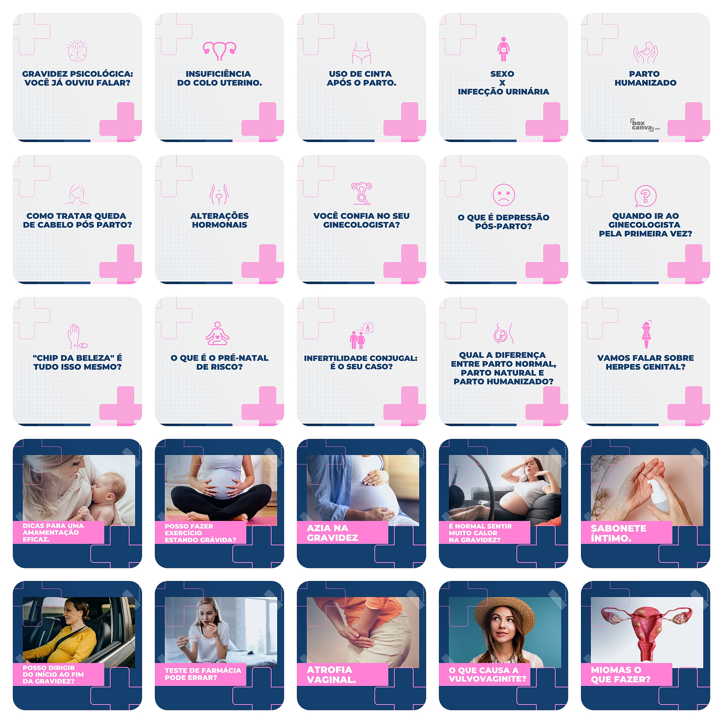 Pack Canva Obstetrícia Ginecologista Templates Editáveis 200 Artes + Legendas 7