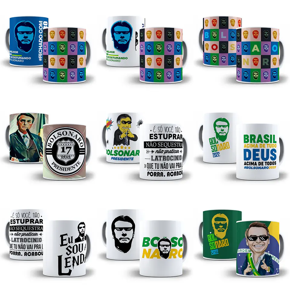 19 Artes Caneca Bolsonaro Eleições Política Sublimação Arquivos Png 2