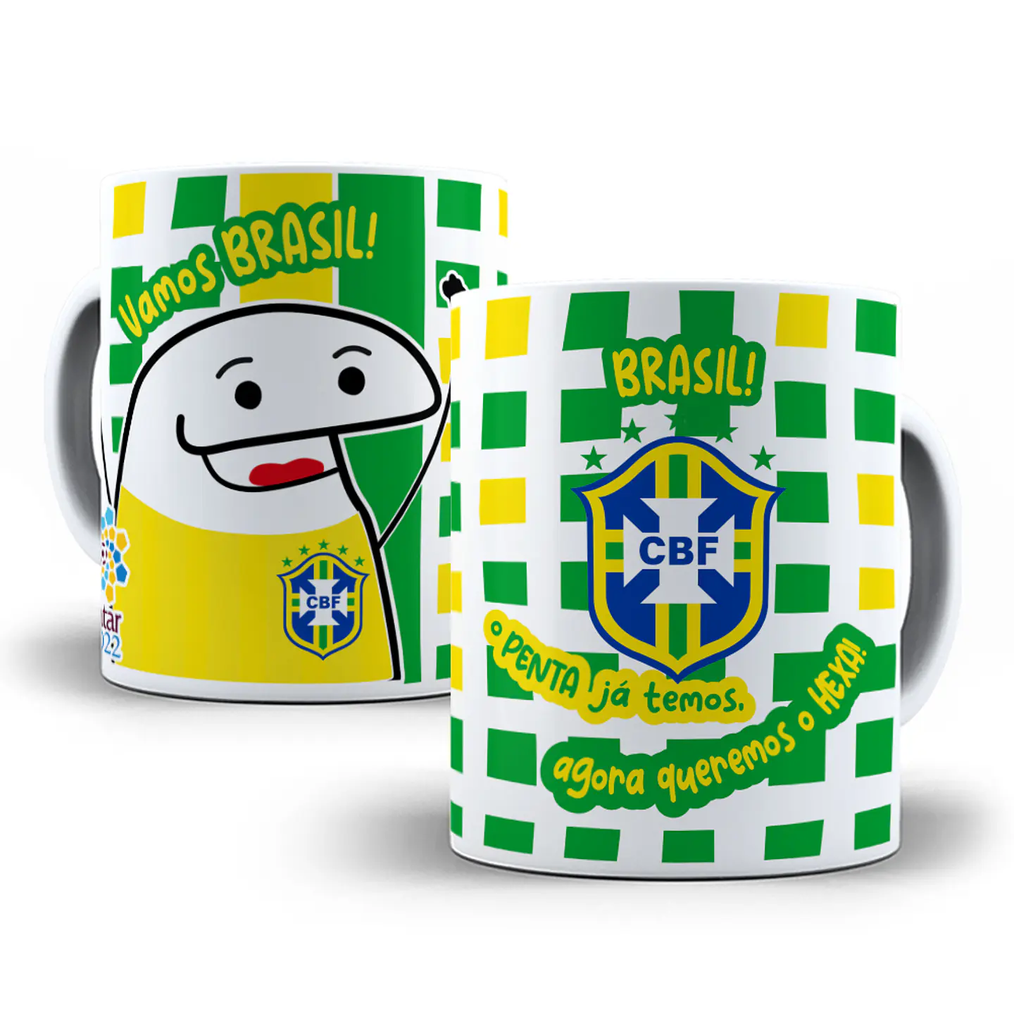 9 Artes Caneca Brasil Copa 2022 Editável em Corel Draw + Png 6