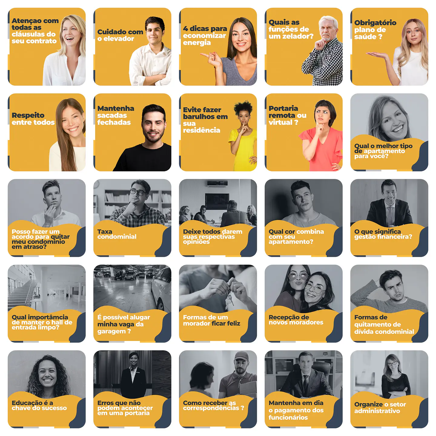 Pack Canva  Administração de Condomínios Templates Editáveis 200 Artes + Legendas 7