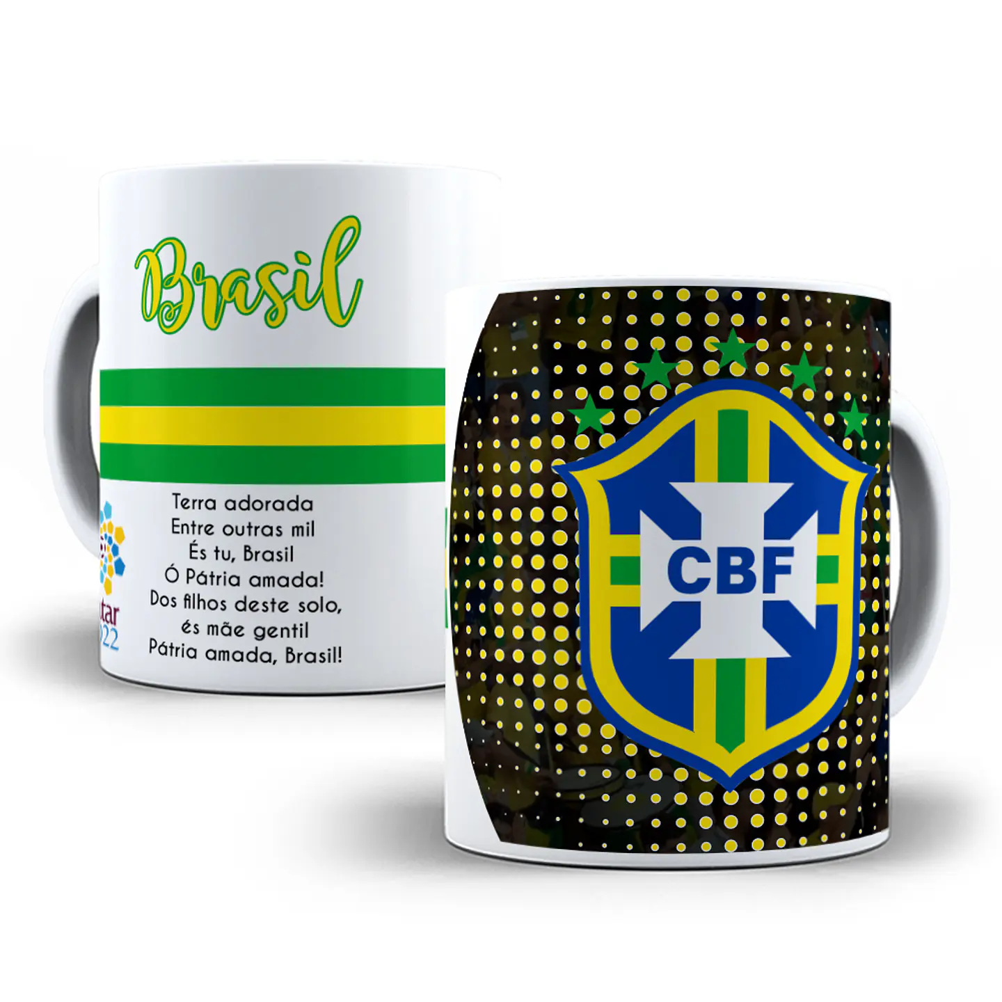 9 Artes Caneca Brasil Copa 2022 Editável em Corel Draw + Png 9