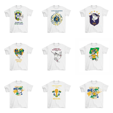 21 Artes Camisa Brasil Sublimação Arquivos Editáveis + Png