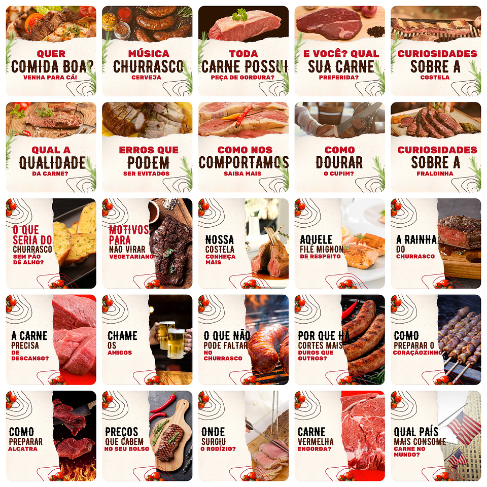 Pack Canva Churrascaria Templates Editáveis 200 Artes + Legendas 7