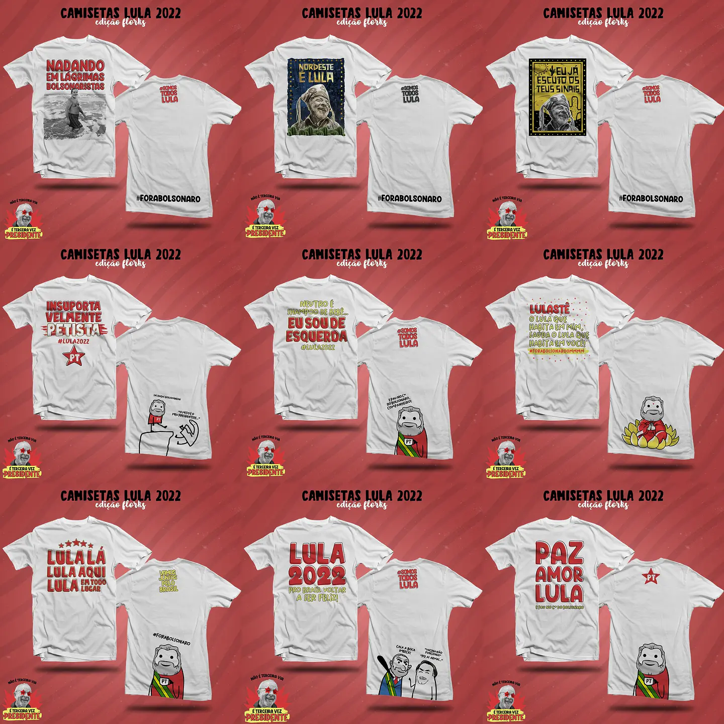 61 Artes Flork Caneca e Camisa para Sublimação Lula e Bolsonaro Arquivos em Png 3