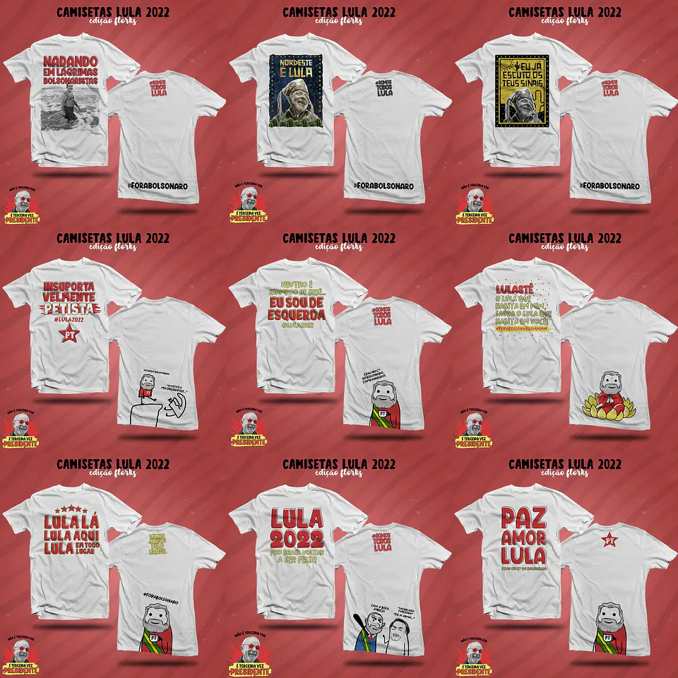 61 Artes Flork Caneca e Camisa para Sublimação Lula e Bolsonaro Arquivos em Png 3