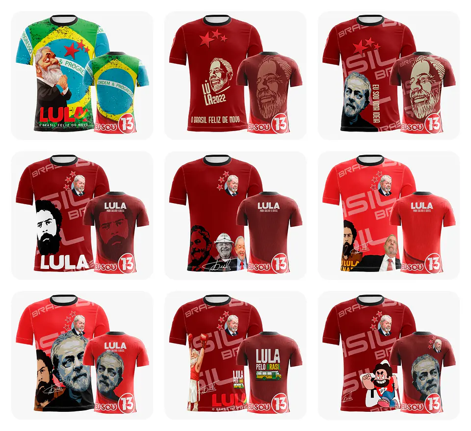 10 Artes Vetor Camisa Lula Eleições Política Sublimação Arquivos Corel Draw 1