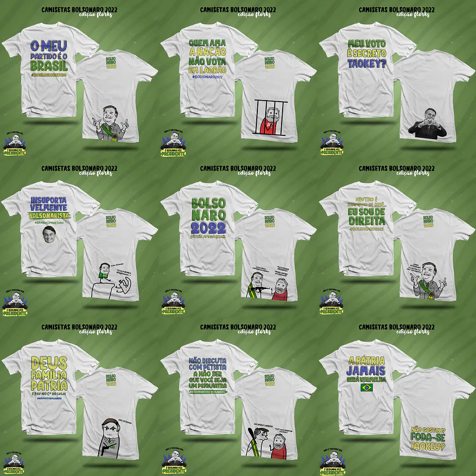61 Artes Flork Caneca e Camisa para Sublimação Lula e Bolsonaro Arquivos em Png 4