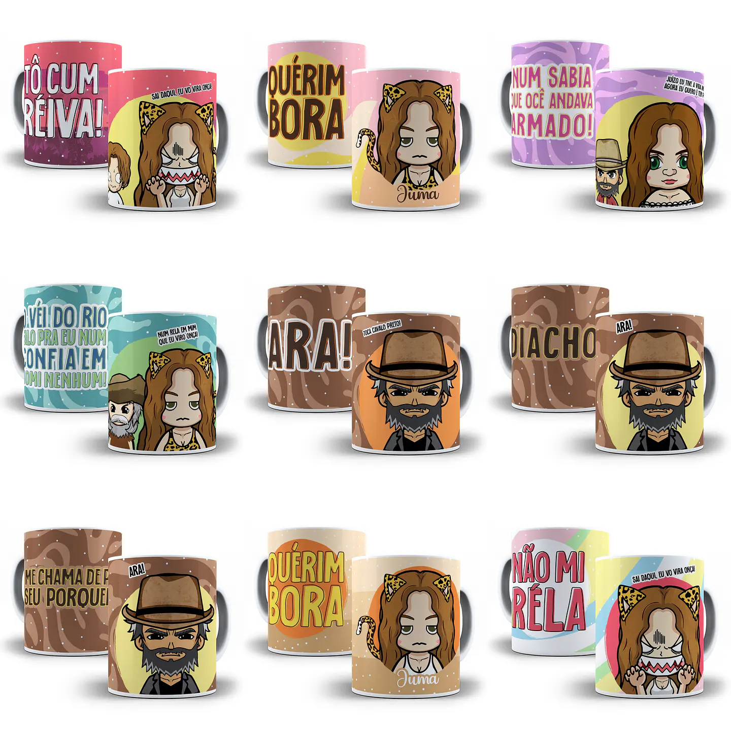 14 Artes Caneca Novela Pantanal Sublimação Arquivos em Jpg 1