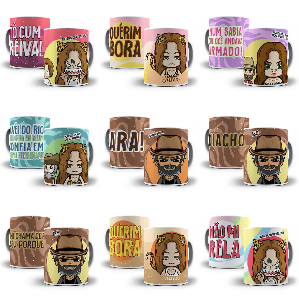 14 Artes Caneca Novela Pantanal Sublimação Arquivos em Jpg 1