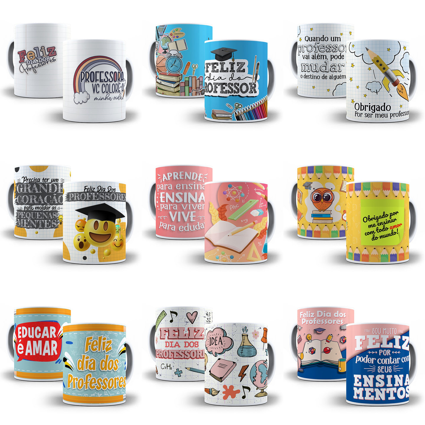 500 Artes Caneca Dia dos Professores Sublimação Arquivos em Corel Draw + Jpg 6