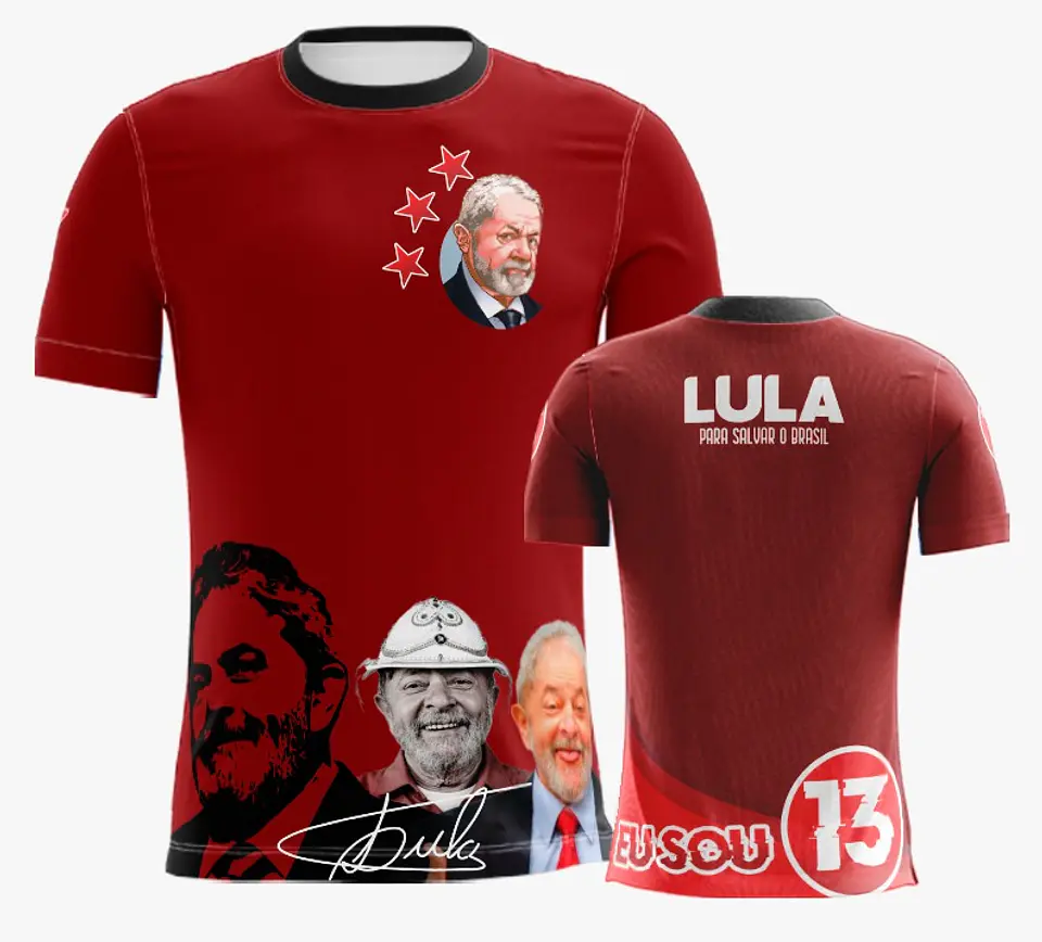 10 Artes Vetor Camisa Lula Eleições Política Sublimação Arquivos Corel Draw 7