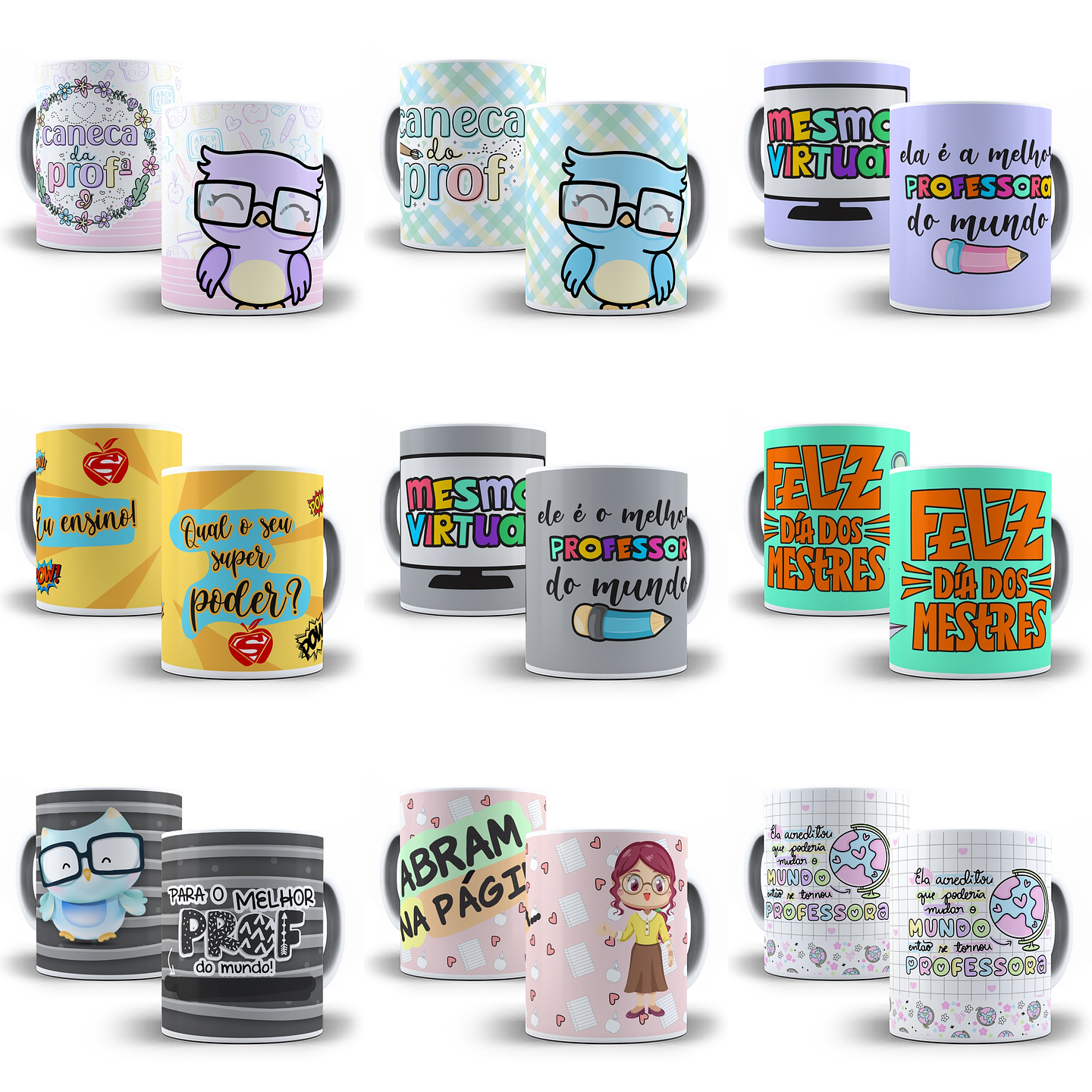 500 Artes Caneca Dia dos Professores Sublimação Arquivos em Corel Draw + Jpg 7