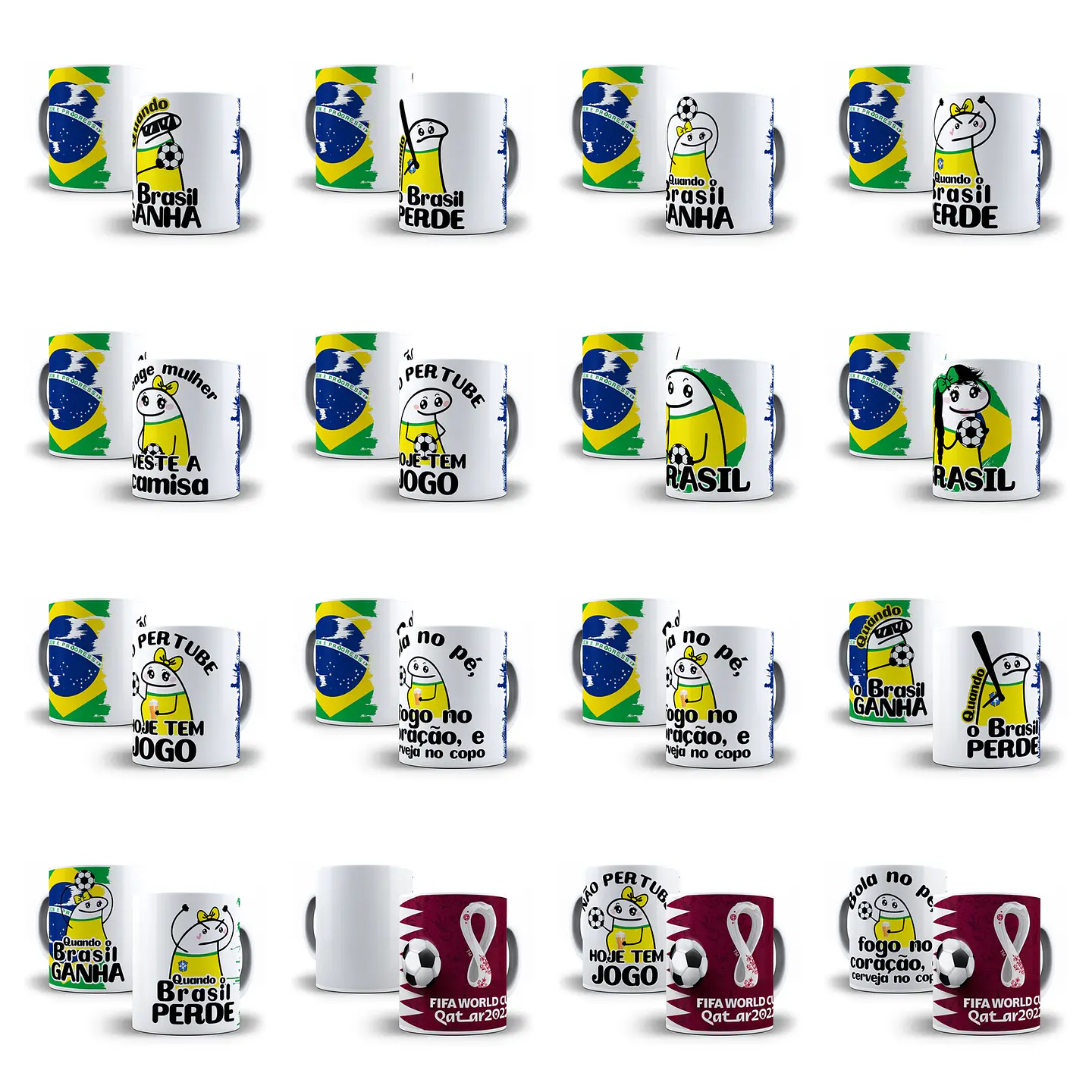 50 Arte Caneca Flork Brasil Torcedor Copa 2022 Arquivos Png 1