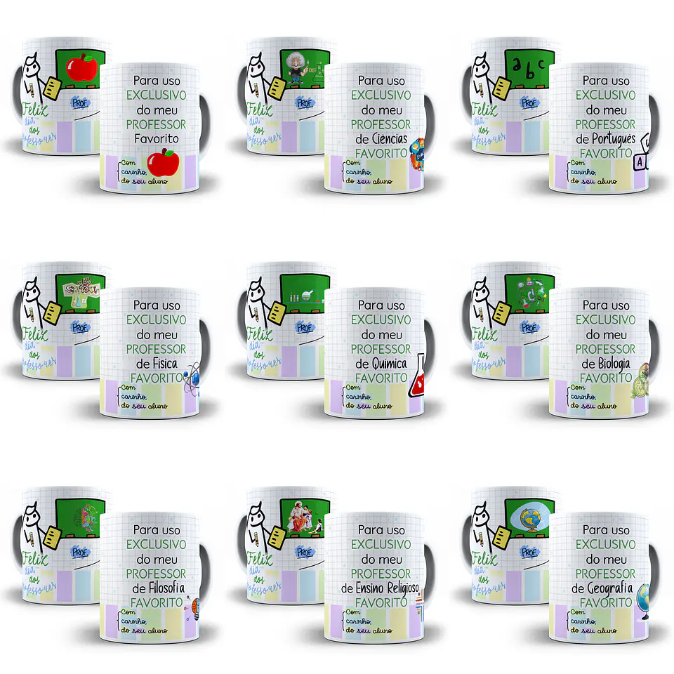 24 Artes Caneca Meu Professor Favorito Sublimação Arquivos em Corel Draw + Jpg 1