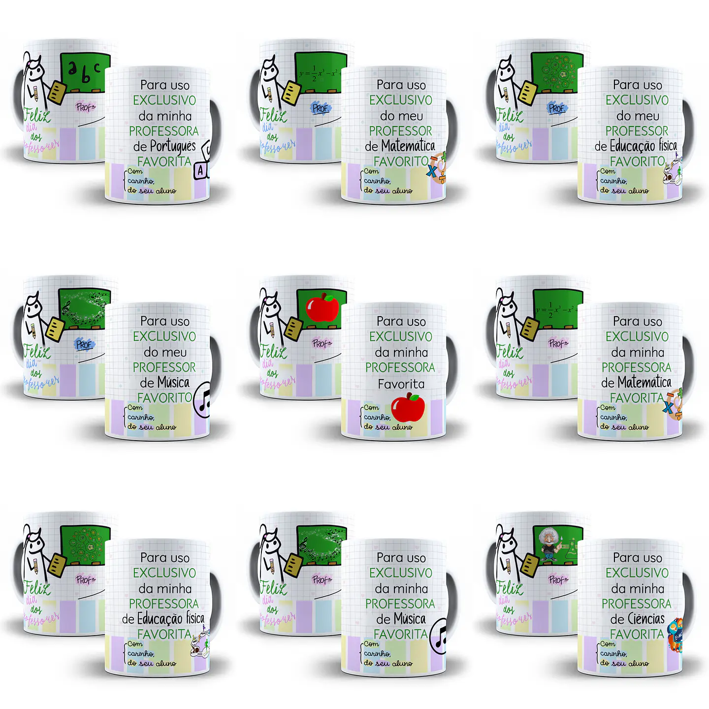 24 Artes Caneca Meu Professor Favorito Sublimação Arquivos em Corel Draw + Jpg 2