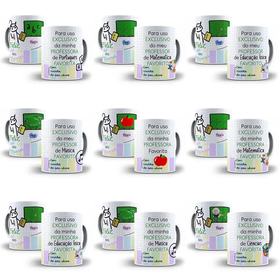 24 Artes Caneca Meu Professor Favorito Sublimação Arquivos em Corel Draw + Jpg 2