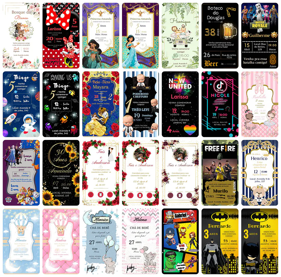 Pack Canva Convites Digitais Lucrativos Templates Editáveis 150 Artes 5
