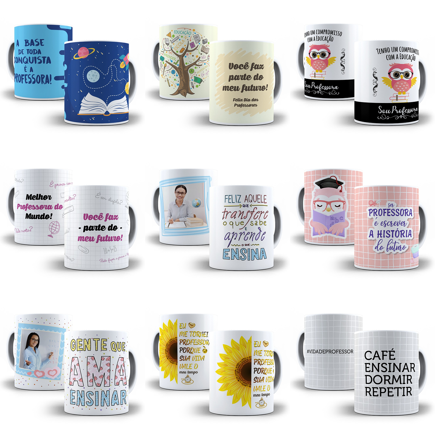 500 Artes Caneca Dia dos Professores Sublimação Arquivos em Corel Draw + Jpg 10