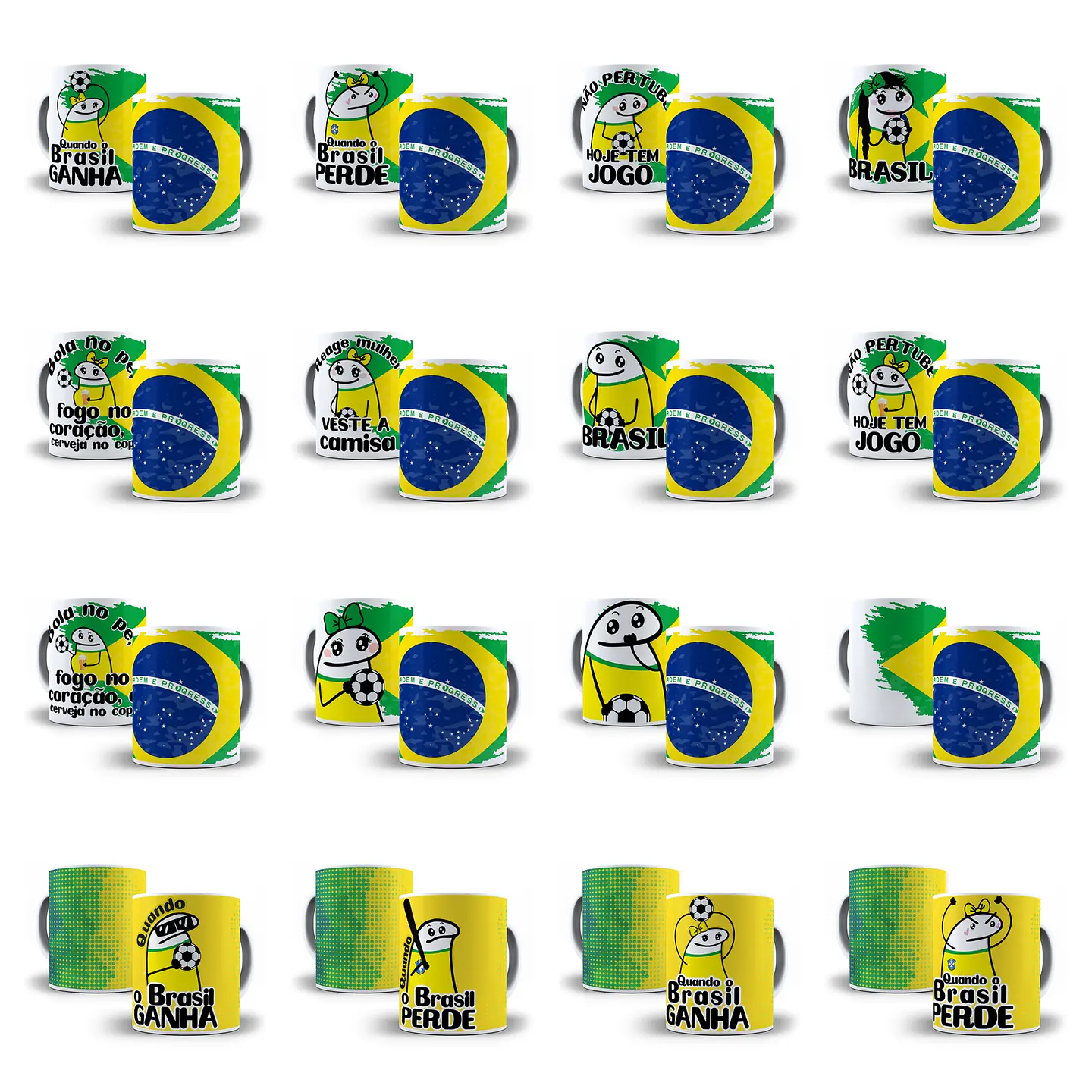 50 Arte Caneca Flork Brasil Torcedor Copa 2022 Arquivos Png 5