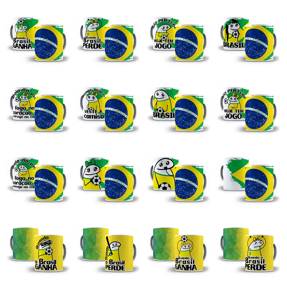 50 Arte Caneca Flork Brasil Torcedor Copa 2022 Arquivos Png 5