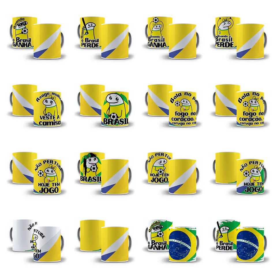 50 Arte Caneca Flork Brasil Torcedor Copa 2022 Arquivos Png 6