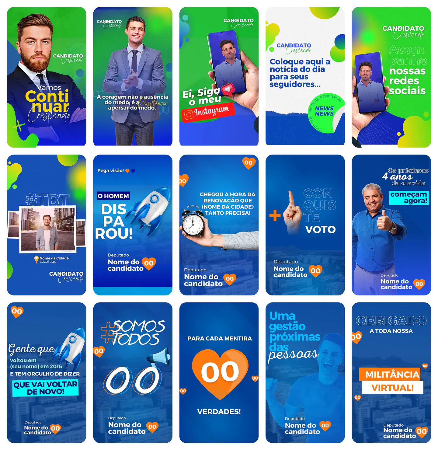 Pack Canva Campanha Política Eleição Templates Editáveis 45 Storie 2