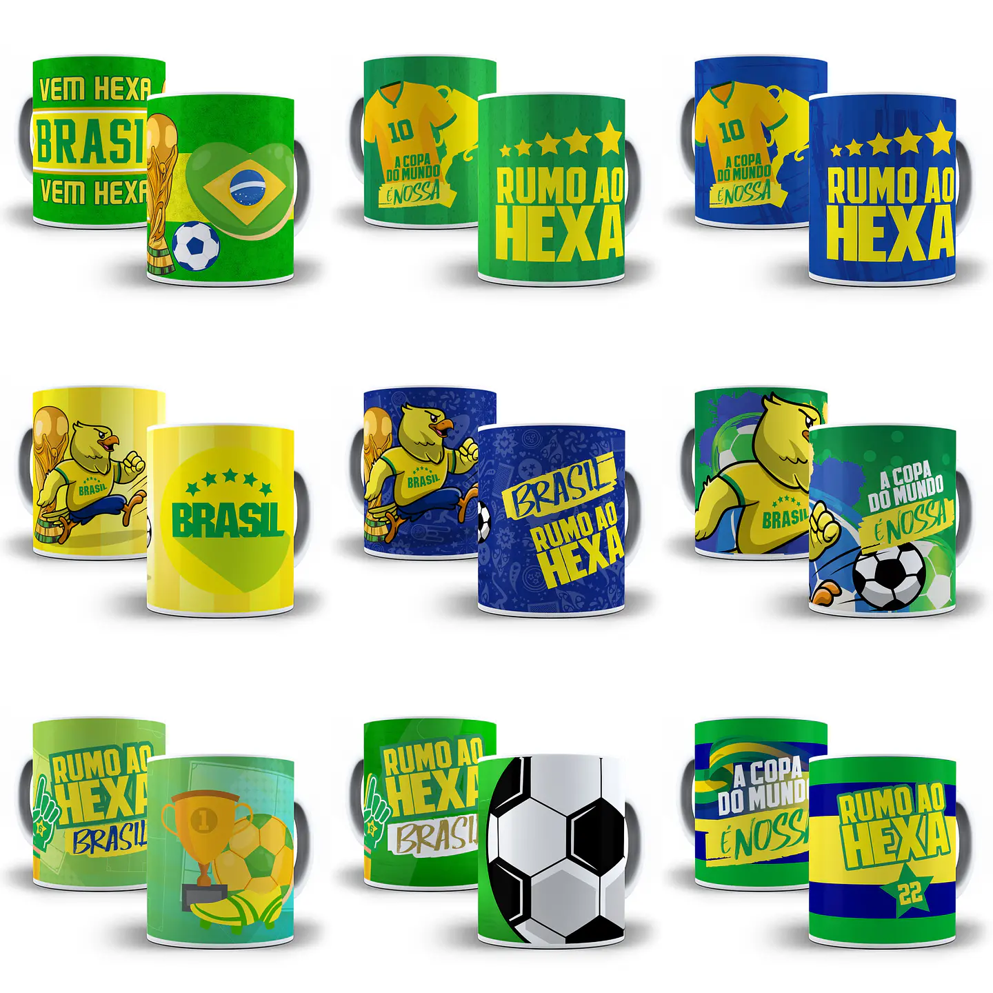 11 Artes Caneca Brasil Copa 2022 em Corel Draw + Jpg 1