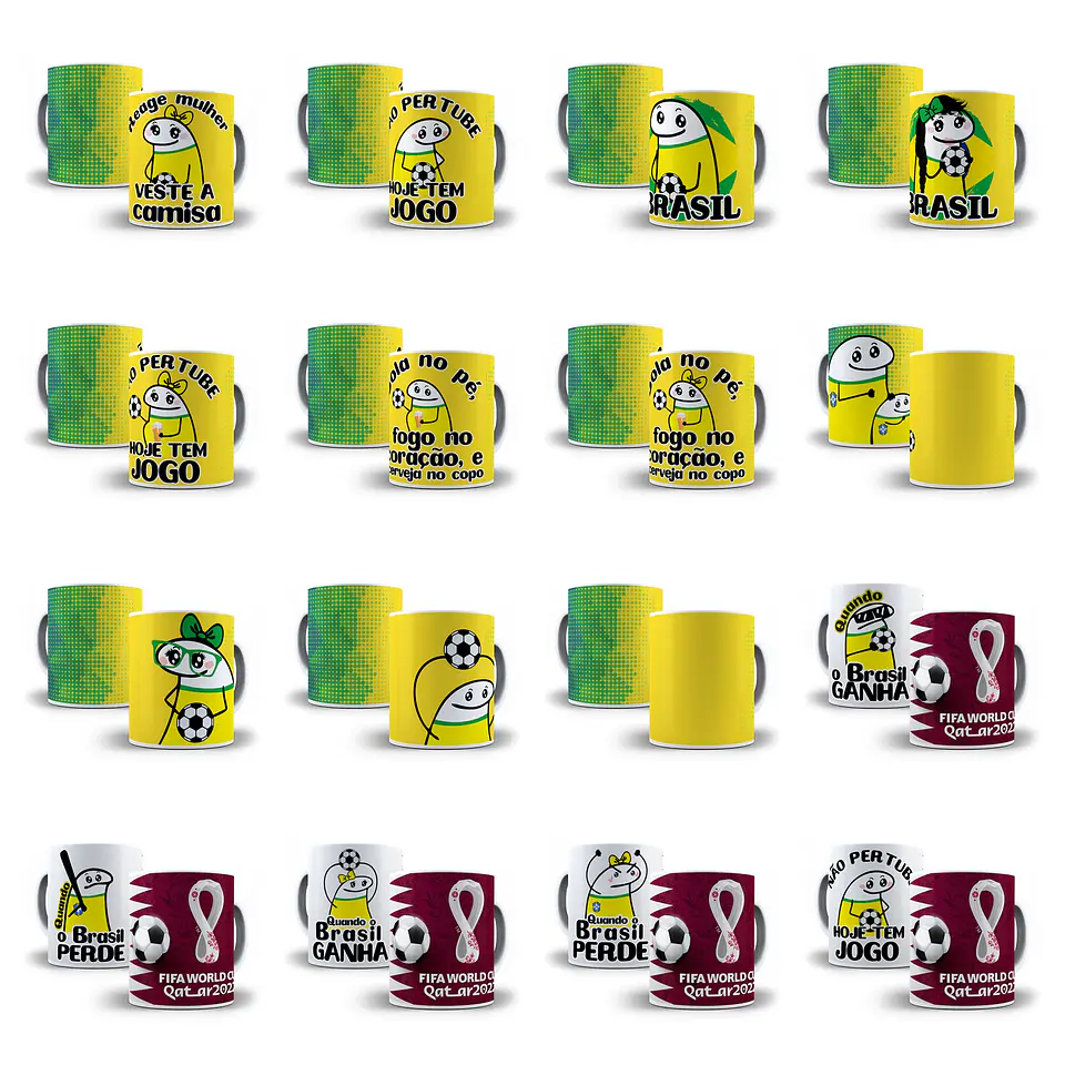 50 Arte Caneca Flork Brasil Torcedor Copa 2022 Arquivos Png 7