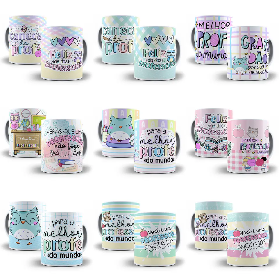10 Artes Caneca Dia dos Professores Sublimação Arquivos em Corel Draw  1