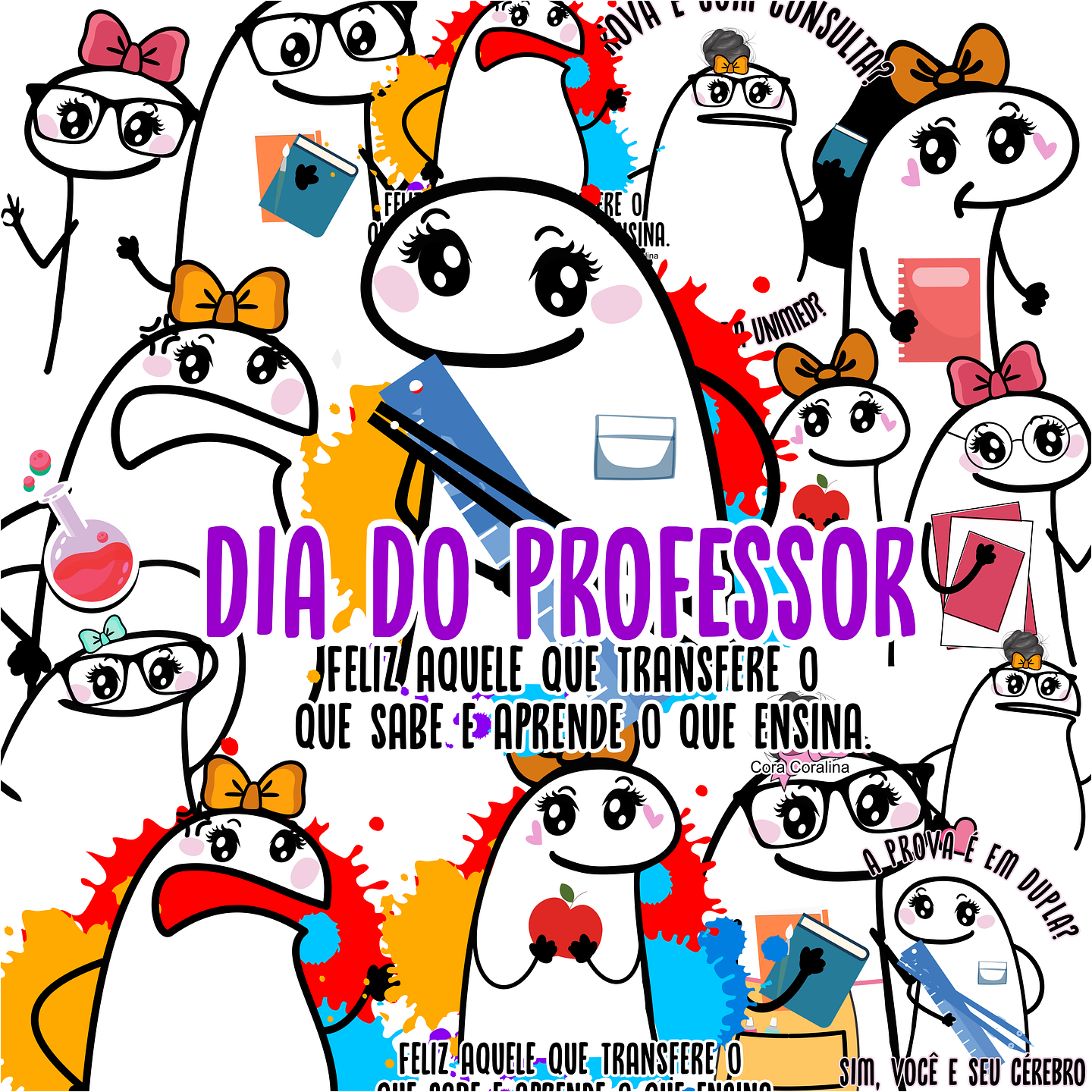 Kit Digital Flork  Dia dos Professores sem fundo Lt23 Arquivos Png  1
