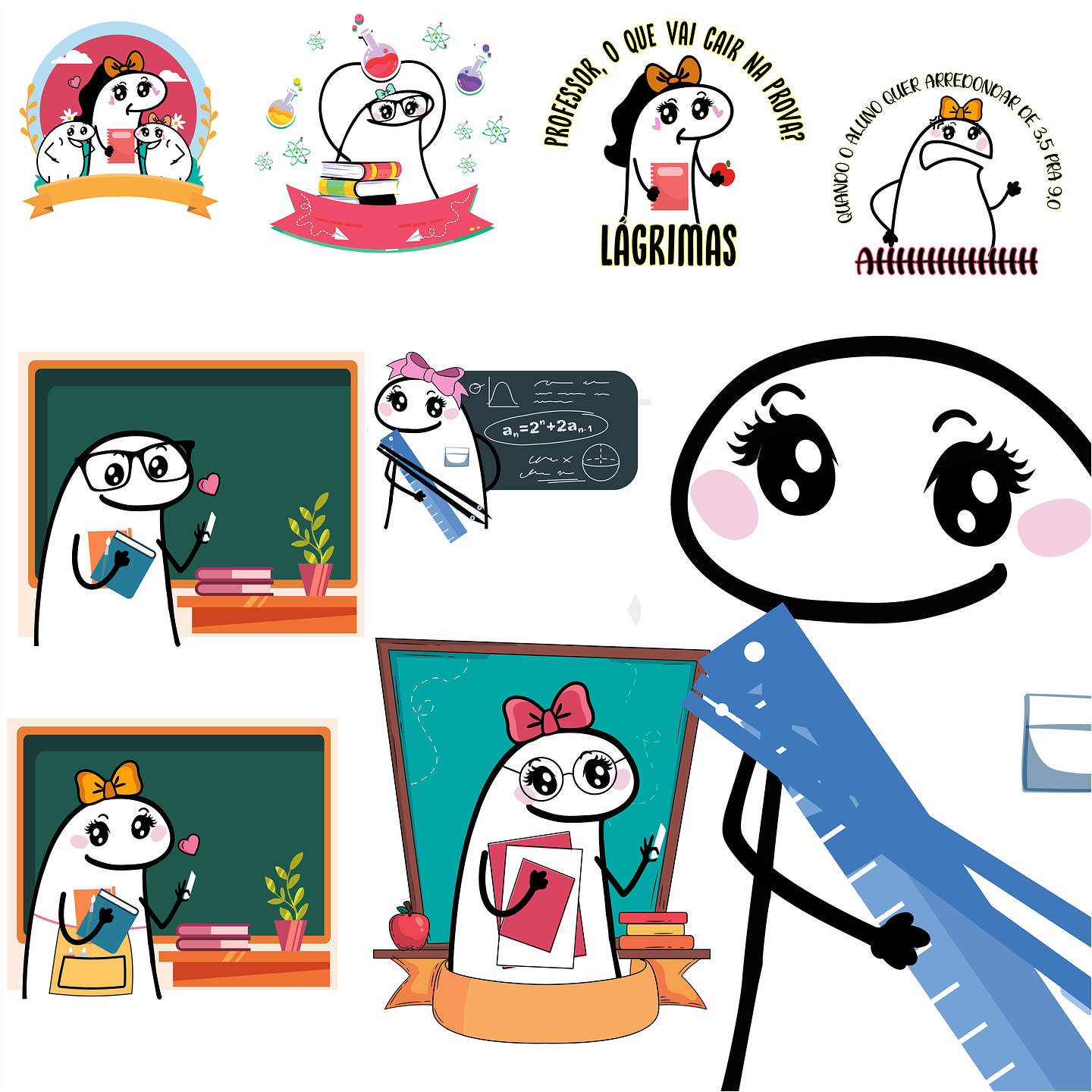 Kit Digital Flork  Dia dos Professores sem fundo Lt23 Arquivos Png  2