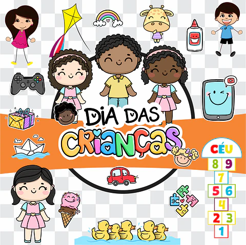 Kit Digital Dia dos Crianças Sem Fundo Lt24 Arquivos Png