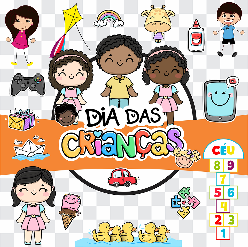 Kit Digital Dia dos Crianças Sem Fundo Lt24 Arquivos Png 1