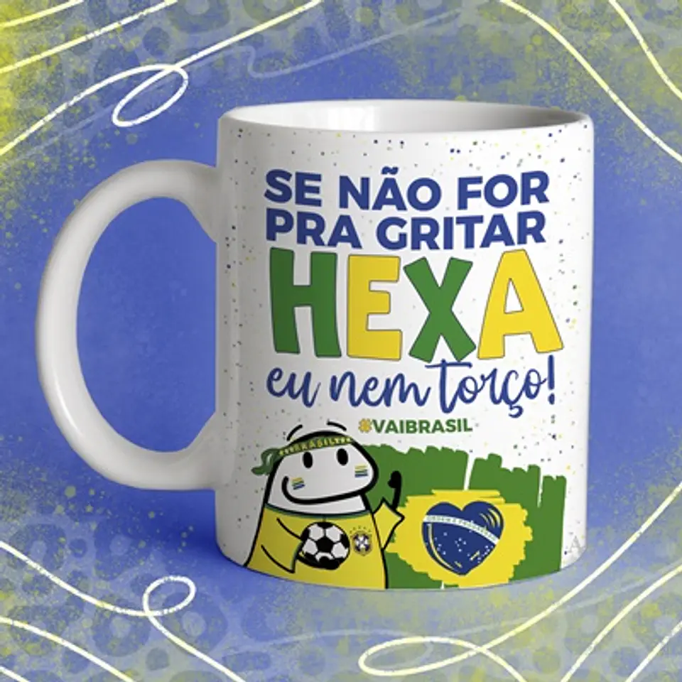 15 Arte Caneca Flork Brasil Torcedor Copa 2022 Arquivos Pdf Editável 5
