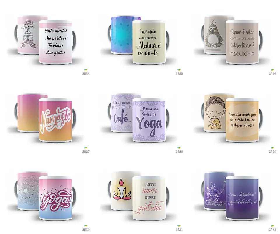 21 Artes Caneca Yoga Editável Corel Draw + Png 1