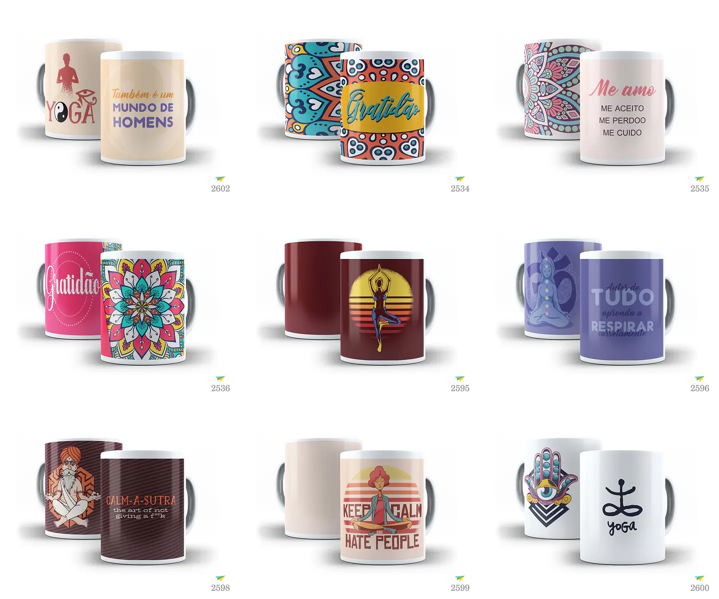 21 Artes Caneca Yoga Editável Corel Draw + Png 2