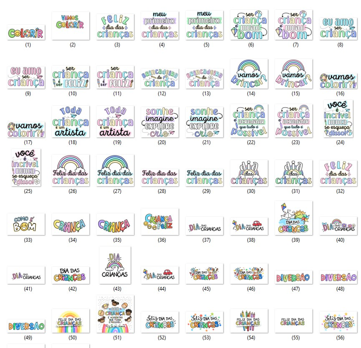 Kit Digital Dia dos Crianças Sem Fundo Lt24 Arquivos Png 8