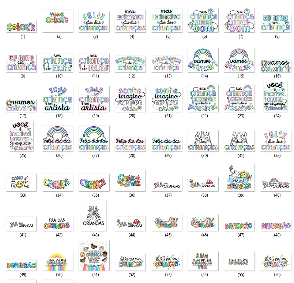 Kit Digital Dia dos Crianças Sem Fundo Lt24 Arquivos Png 8