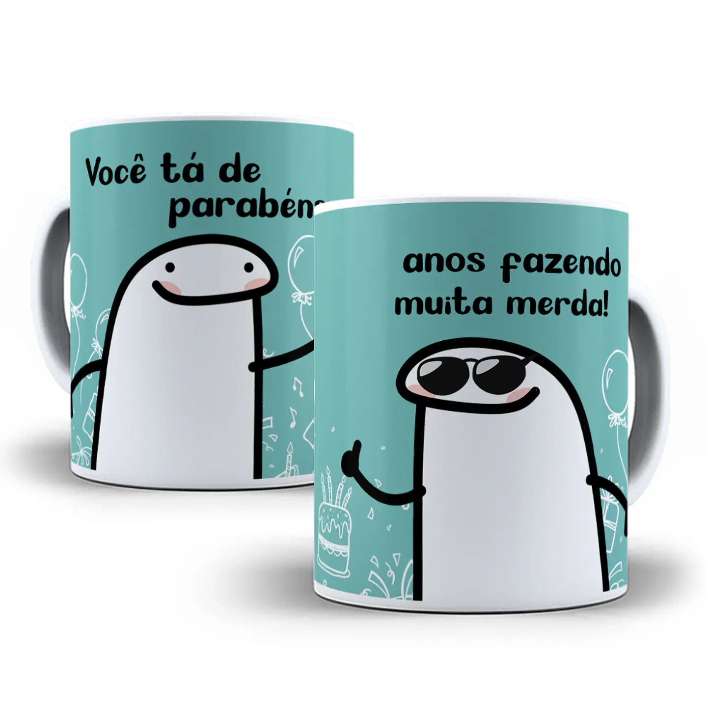 7 Artes Caneca Flork Aniversário Editável Photoshop + Png 7