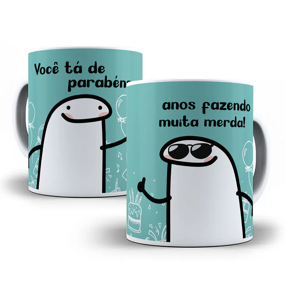 7 Artes Caneca Flork Aniversário Editável Photoshop + Png 7