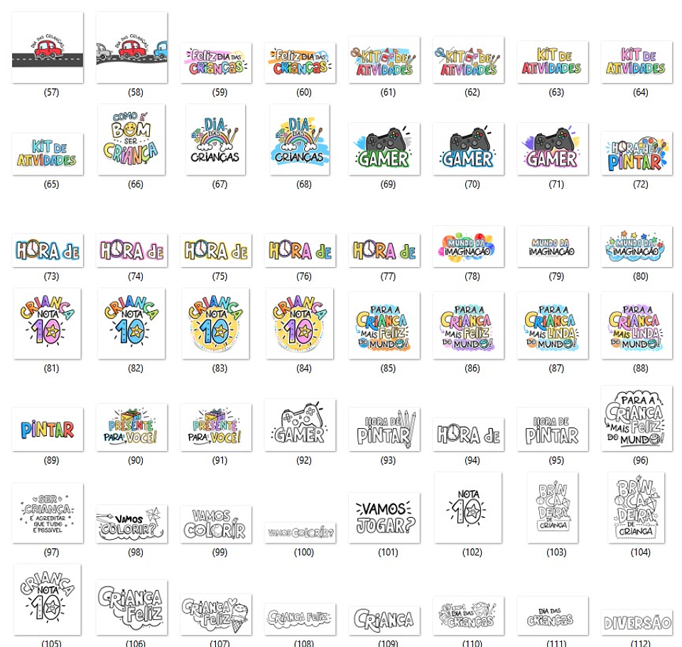 Kit Digital Dia dos Crianças Sem Fundo Lt24 Arquivos Png 9