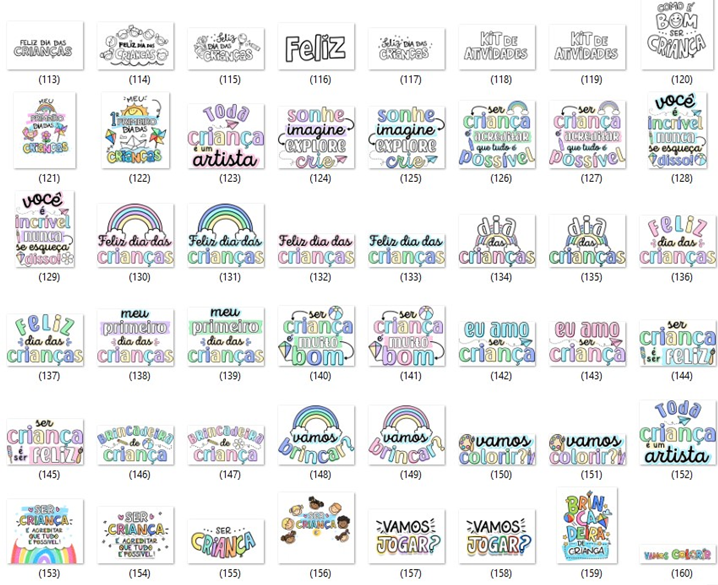 Kit Digital Dia dos Crianças Sem Fundo Lt24 Arquivos Png 10