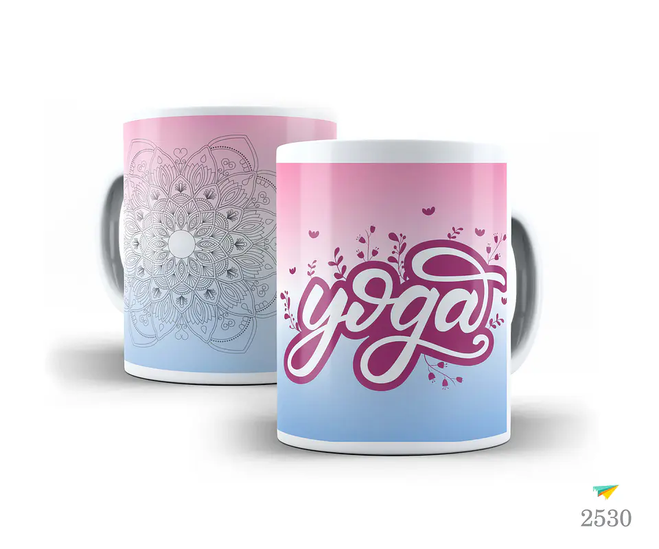 21 Artes Caneca Yoga Editável Corel Draw + Png 8