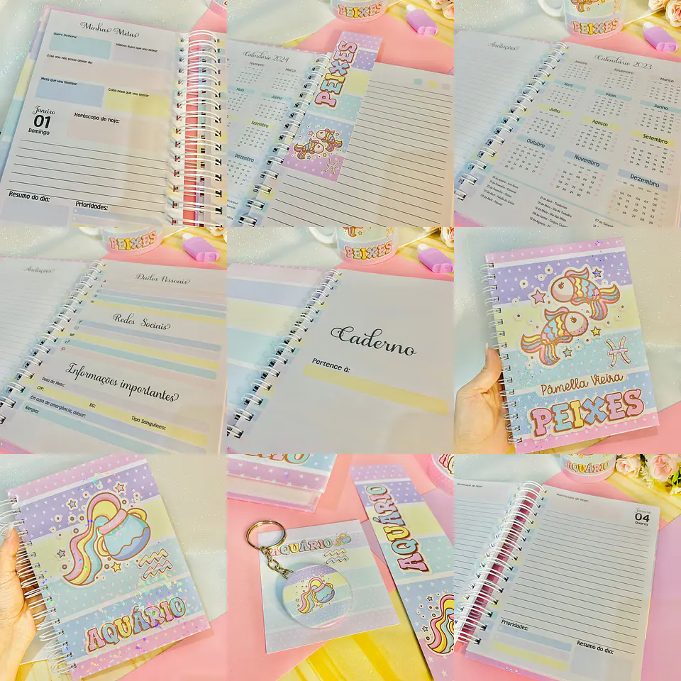 Kit Digita Caneca Signos Agendas Balinhas Encadernação Arquivo 2