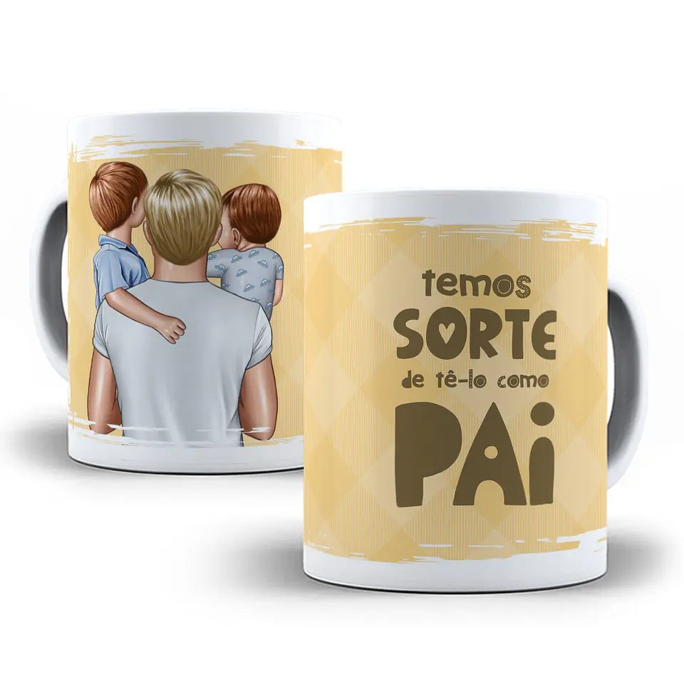 87 Artes Caneca Pai e Filho Editável Corel Draw + Png 3