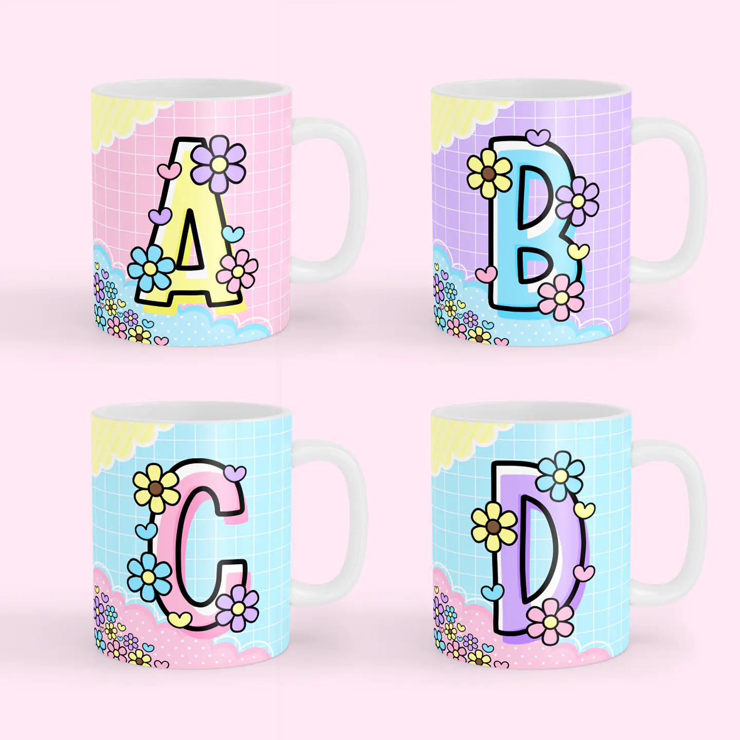 Kit Digital Alfabeto Fofinho Caneca Arquivos Sublimação Png 2